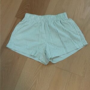 Princess Polly Aqua Striped High Waist Shorts